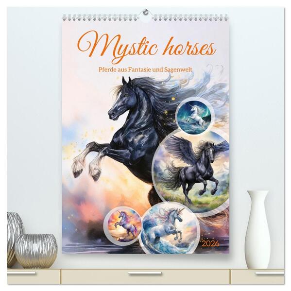 Mystic horses - Pferde aus Fantasie und Sagenwelt (hochwertiger Premium Wandkalender 2026 DIN A2 hoch) Kunstdruck in Hochglanz