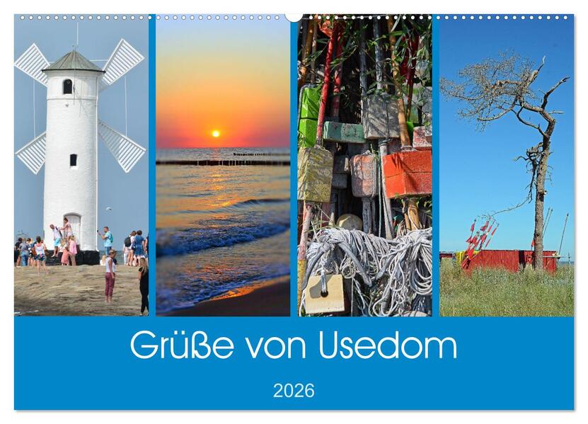 Grüße von Usedom (Wandkalender 2026 DIN A2 quer) CALVENDO Monatskalender