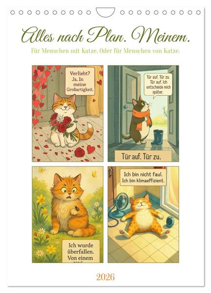 Alles nach Plan. Meinem. - Für Menschen mit Katze. Oder für Menschen von Katze. (Wandkalender 2026 DIN A4 hoch) CALVENDO Monatskalender