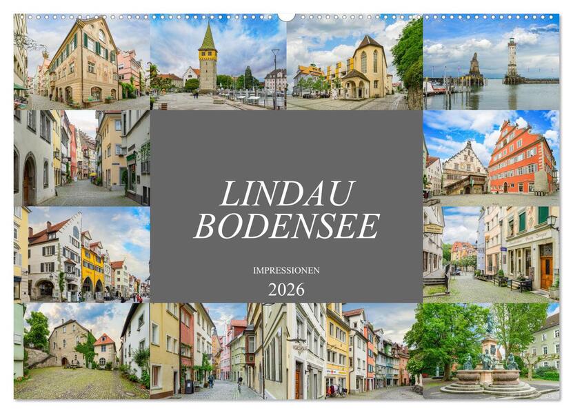 Lindau Bodensee Impressionen (Wandkalender 2026 DIN A2 quer) CALVENDO Monatskalender