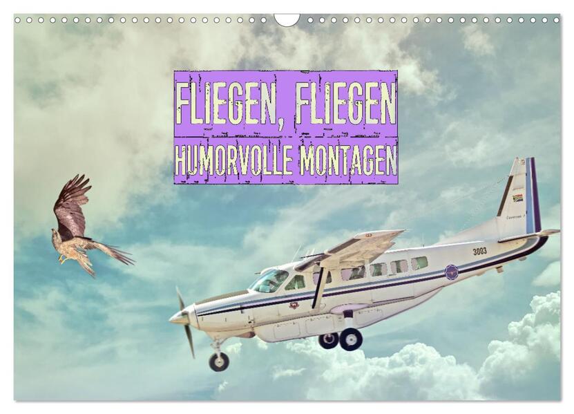 Fliegen Fliegen - humorvolle Montagen (Wandkalender 2026 DIN A3 quer) CALVENDO Monatskalender