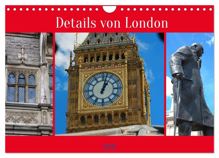 Details von London (Wandkalender 2026 DIN A4 quer) CALVENDO Monatskalender