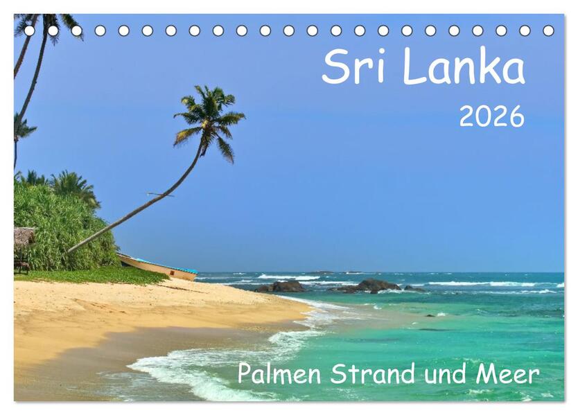Sri Lanka Palmen Strand und Meer (Tischkalender 2026 DIN A5 quer) CALVENDO Monatskalender