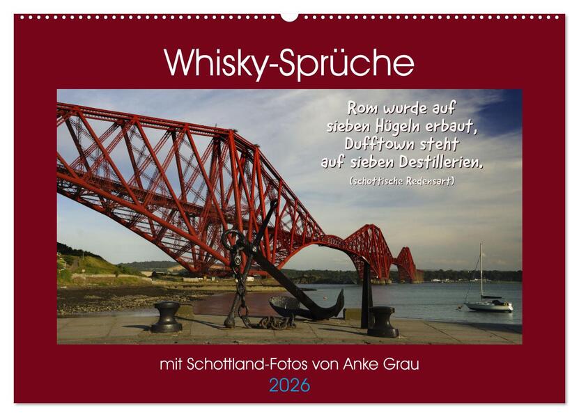 Whisky-Sprüche (Wandkalender 2026 DIN A2 quer) CALVENDO Monatskalender