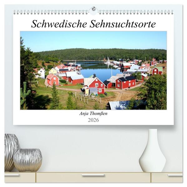 Schwedische Sehnsuchtsorte (hochwertiger Premium Wandkalender 2026 DIN A2 quer) Kunstdruck in Hochglanz