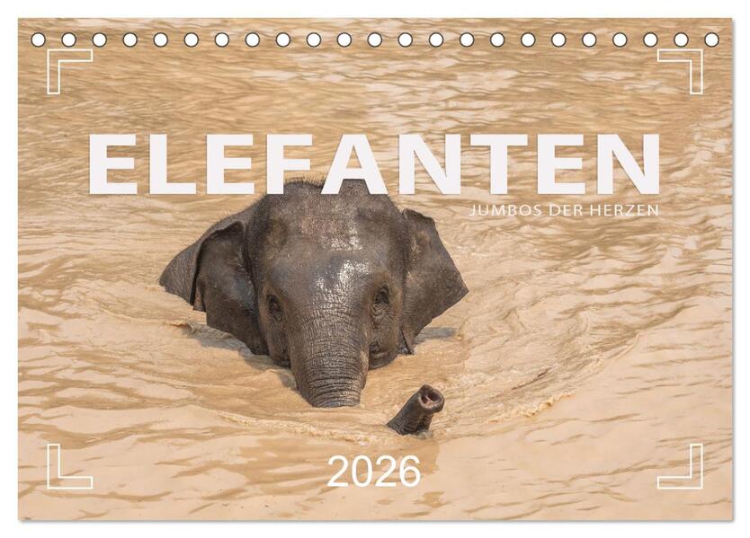 ELEFANTEN Jumbos der Herzen (Tischkalender 2026 DIN A5 quer) CALVENDO Monatskalender