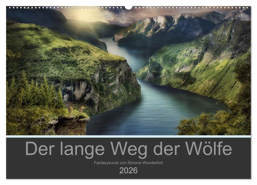 Der lange Weg der Wölfe (Wandkalender 2026 DIN A2 quer) CALVENDO Monatskalender