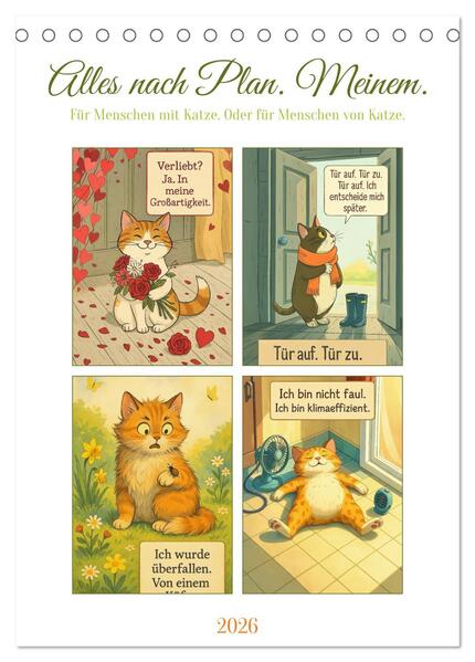 Alles nach Plan. Meinem. - Für Menschen mit Katze. Oder für Menschen von Katze. (Tischkalender 2026 DIN A5 hoch) CALVENDO Monatskalender