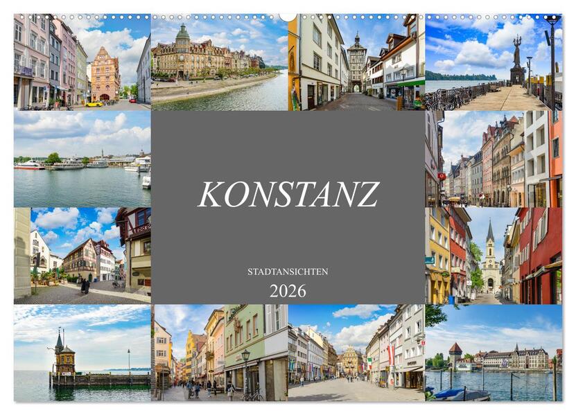 Konstanz Stadtansichten (Wandkalender 2026 DIN A2 quer) CALVENDO Monatskalender