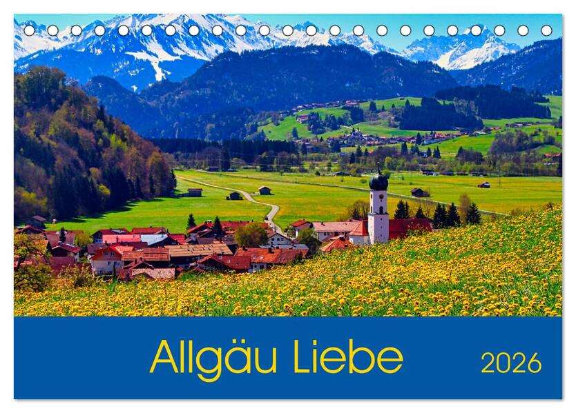 Allgäu Liebe (Tischkalender 2026 DIN A5 quer) CALVENDO Monatskalender
