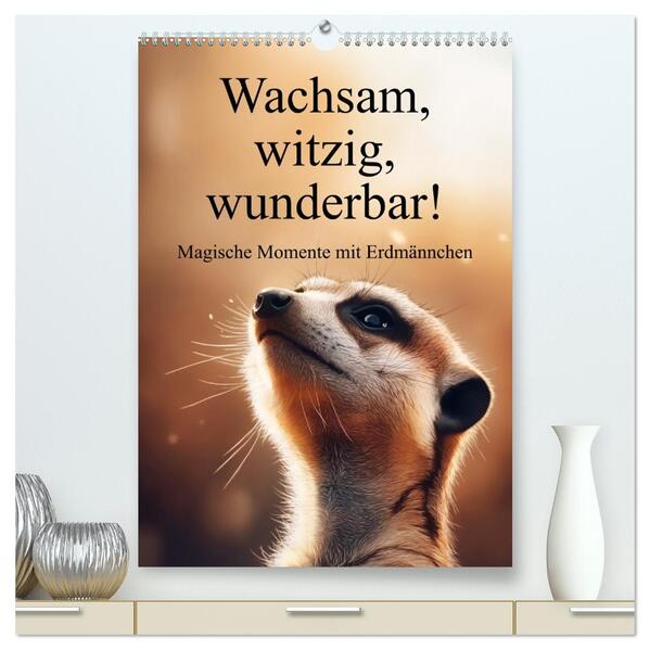 Wachsam witzig wunderbar! - Magische Momente mit Erdmännchen (hochwertiger Premium Wandkalender 2026 DIN A2 hoch) Kunstdruck in Hochglanz