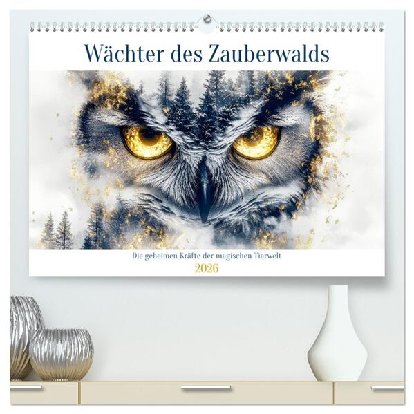 Wächter des Zauberwaldes (hochwertiger Premium Wandkalender 2026 DIN A2 quer) Kunstdruck in Hochglanz