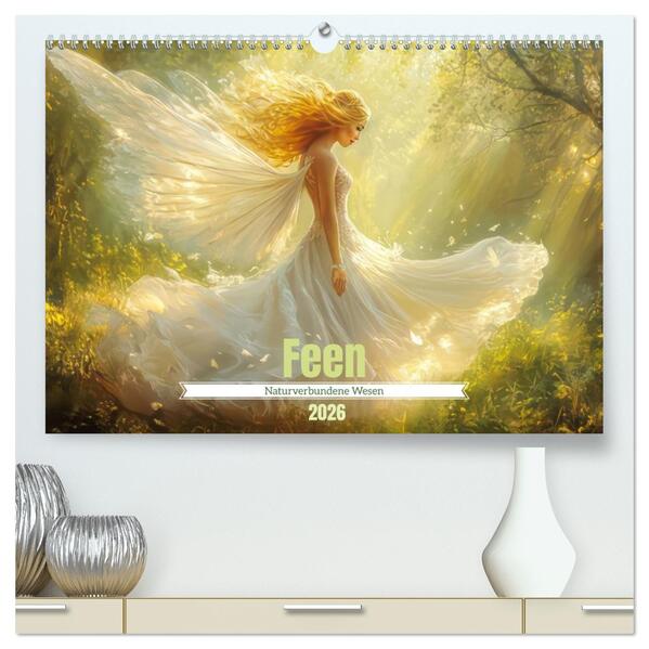 Feen - Naturverbundene Wesen (hochwertiger Premium Wandkalender 2026 DIN A2 quer) Kunstdruck in Hochglanz