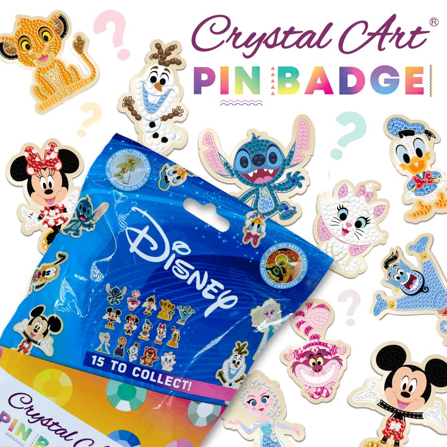 Craft Buddy CAPIN-31DNY01 - Crystal Art Pin Badges Disney-Anstecknadel 1 Stück Series One Bastelset Diamond Painting
