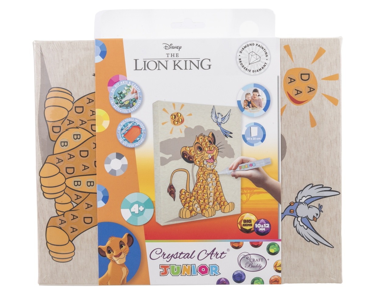 Craft Buddy CAJK-31DNY005 - Crystal Art Junior Disney Simba Series 4 Bastelset Diamond Painting