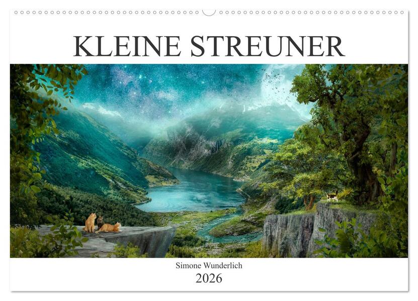 Kleine Streuner (Wandkalender 2026 DIN A2 quer) CALVENDO Monatskalender
