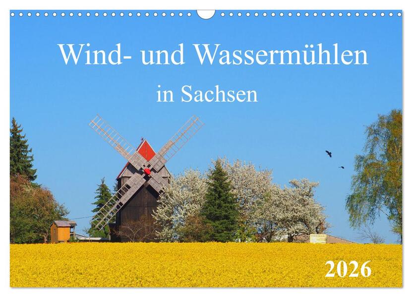 Wind- und Wassermühlen in Sachsen (Wandkalender 2026 DIN A3 quer) CALVENDO Monatskalender