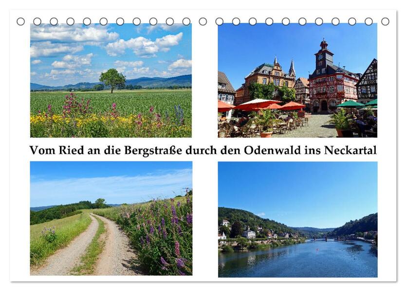 Vom Ried an die Bergstraße durch den Odenwald ins Neckartal (Tischkalender 2026 DIN A5 quer) CALVENDO Monatskalender