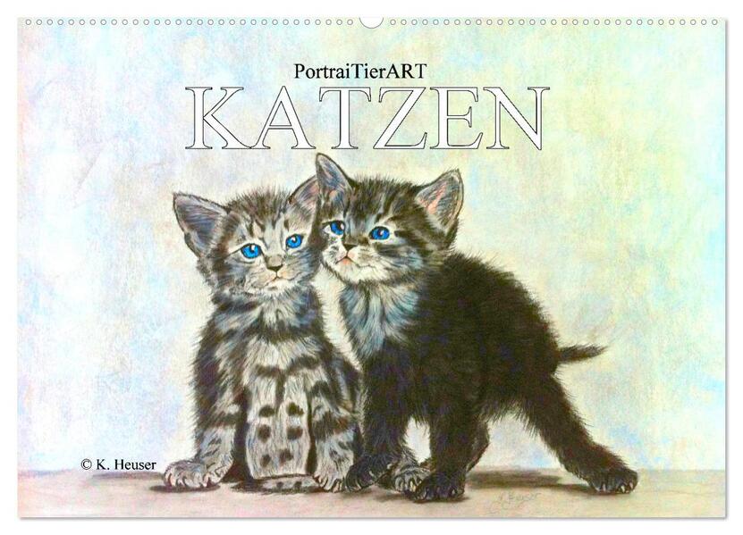 KATZEN PortraiTierART (Wandkalender 2026 DIN A2 quer) CALVENDO Monatskalender