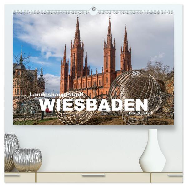 Landeshauptstadt Wiesbaden (hochwertiger Premium Wandkalender 2026 DIN A2 quer) Kunstdruck in Hochglanz