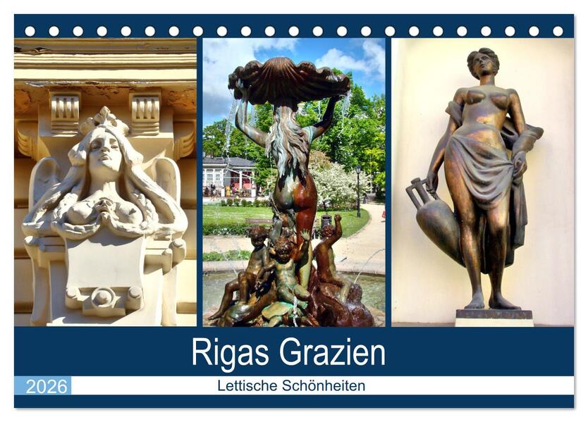 Rigas Grazien - Lettische Schönheiten (Tischkalender 2026 DIN A5 quer) CALVENDO Monatskalender