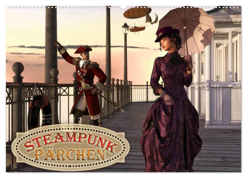 Steampunk Pärchen (Wandkalender 2026 DIN A2 quer) CALVENDO Monatskalender