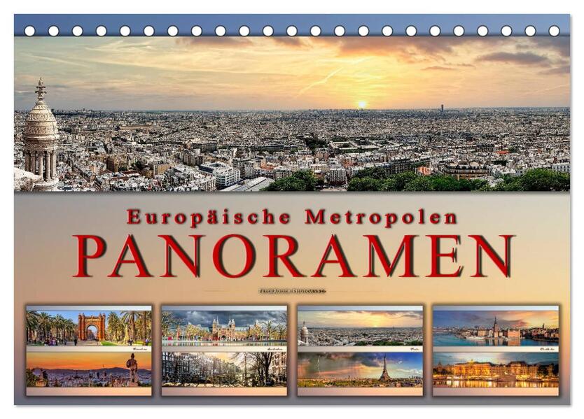 Europäische Metropolen - Panoramen (Tischkalender 2026 DIN A5 quer) CALVENDO Monatskalender