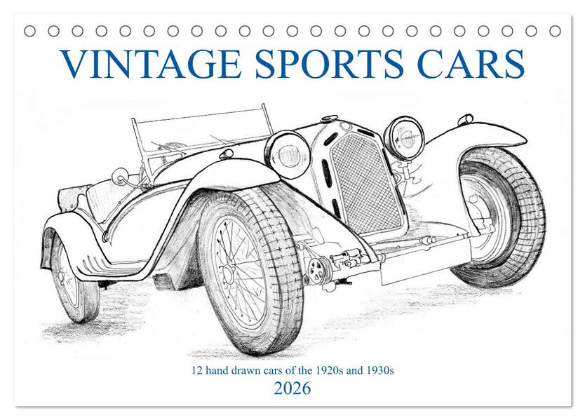 Vintage Sports Cars (Tischkalender 2026 DIN A5 quer) CALVENDO Monatskalender