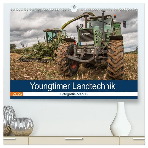 Youngtimer Landtechnik (hochwertiger Premium Wandkalender 2026 DIN A2 quer) Kunstdruck in Hochglanz