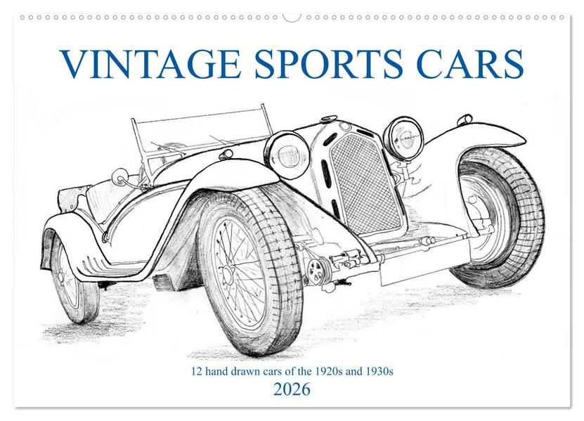 Vintage Sports Cars (Wandkalender 2026 DIN A2 quer) CALVENDO Monatskalender