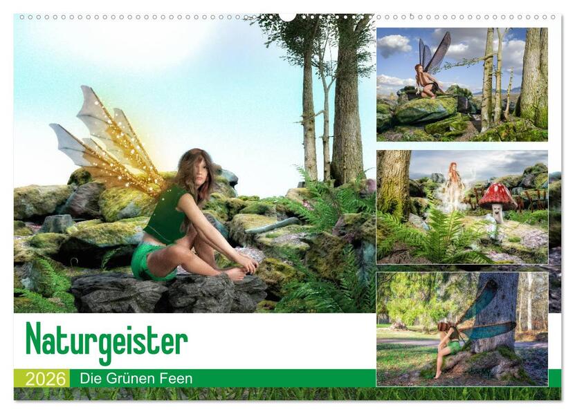 Naturgeister Die Grünen Feen (Wandkalender 2026 DIN A2 quer) CALVENDO Monatskalender