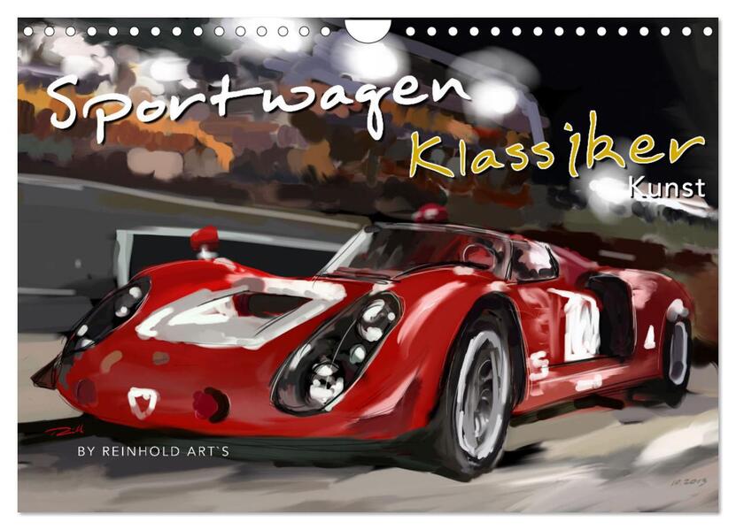 Sportwagen Klassiker Kunst (Wandkalender 2026 DIN A4 quer) CALVENDO Monatskalender