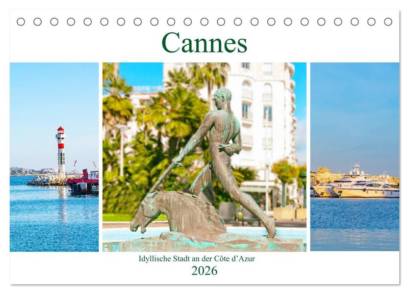 Cannes - idyllische Stadt an der Côte d'Azur (Tischkalender 2026 DIN A5 quer) CALVENDO Monatskalender