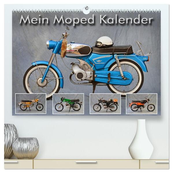 Mein Moped Kalender (hochwertiger Premium Wandkalender 2026 DIN A2 quer) Kunstdruck in Hochglanz