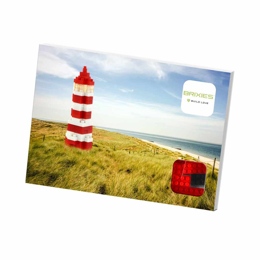 BRIXIES 220050 - Postkarte Leuchtturm 3D Konstruktionsbausatz aus Ministeinen 72 Teile