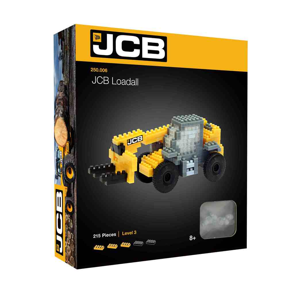 BRIXIES 250006 - JCB Teleskoplader 3D Konstruktionsbausatz aus Ministeinen 215 Teile