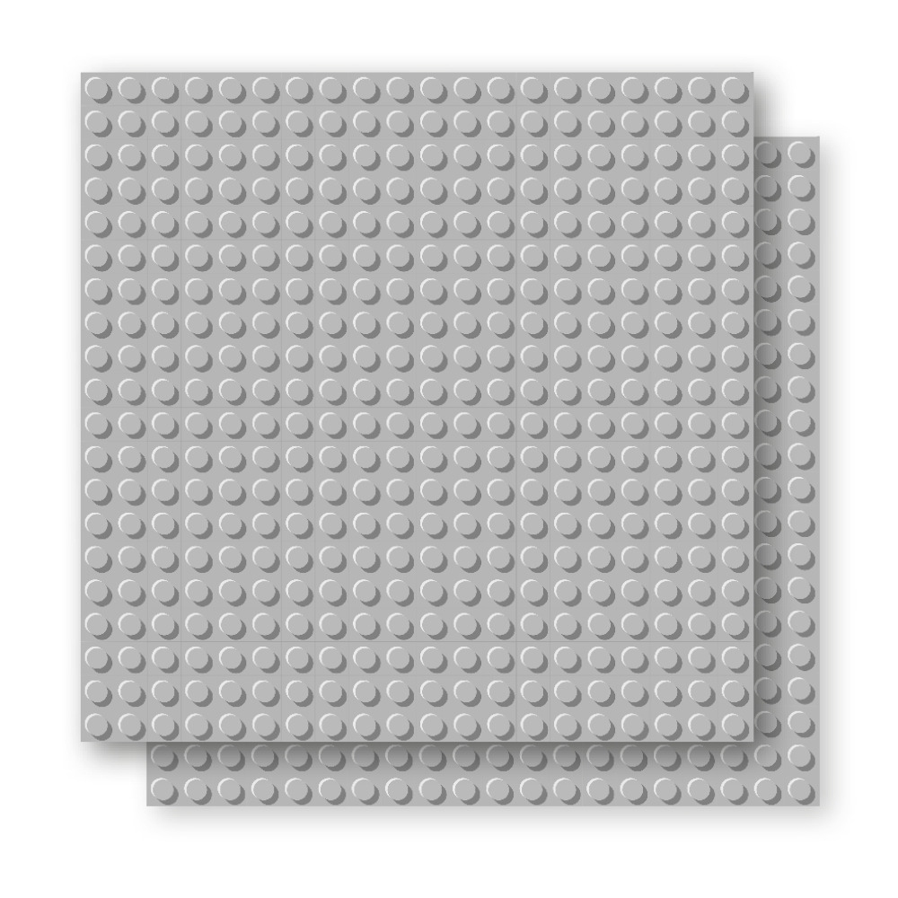 BRIXIES 225016 - Platte 20 x 20 Doppelpack hellgrau Bauplatten 1 Stück