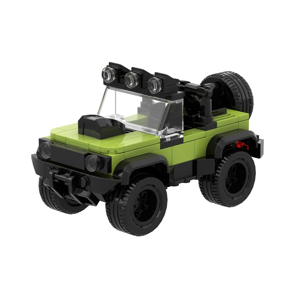 BRIXIES 222101 - Mini Geländewagen grün 3D Konstruktionsbausatz ca. 178 Teile