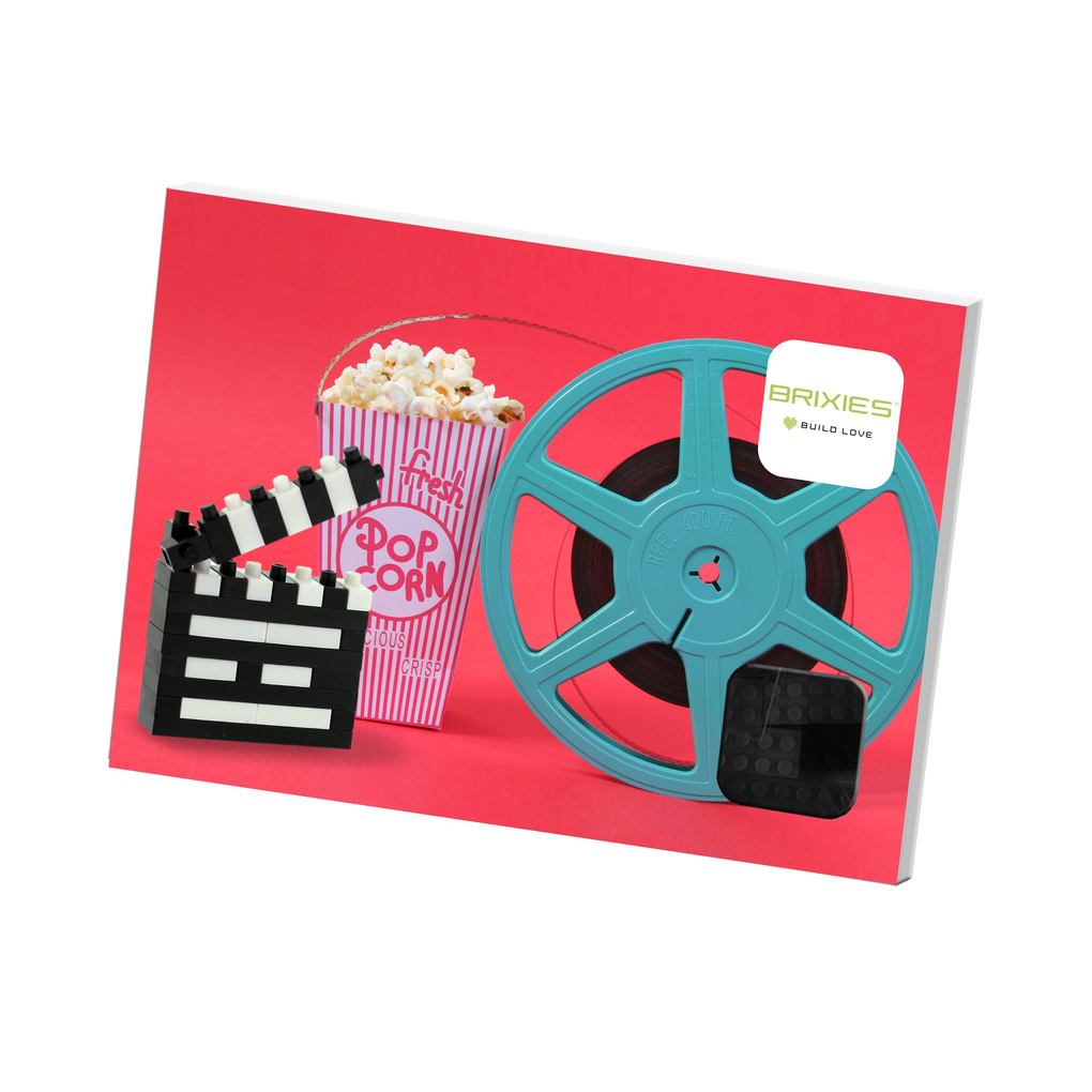 BRIXIES 220051 - Postkarte Filmklappe 3D Konstruktionsbausatz aus Ministeinen 39 Teile