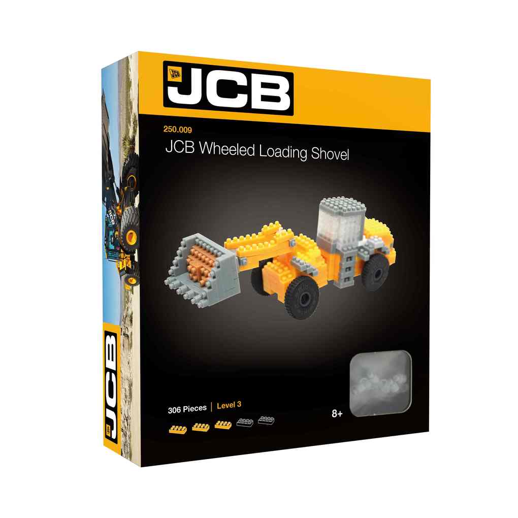 BRIXIES 250009 - JCB Radladeschaufel 3D Konstruktionsbausatz aus Ministeinen 283 Teile