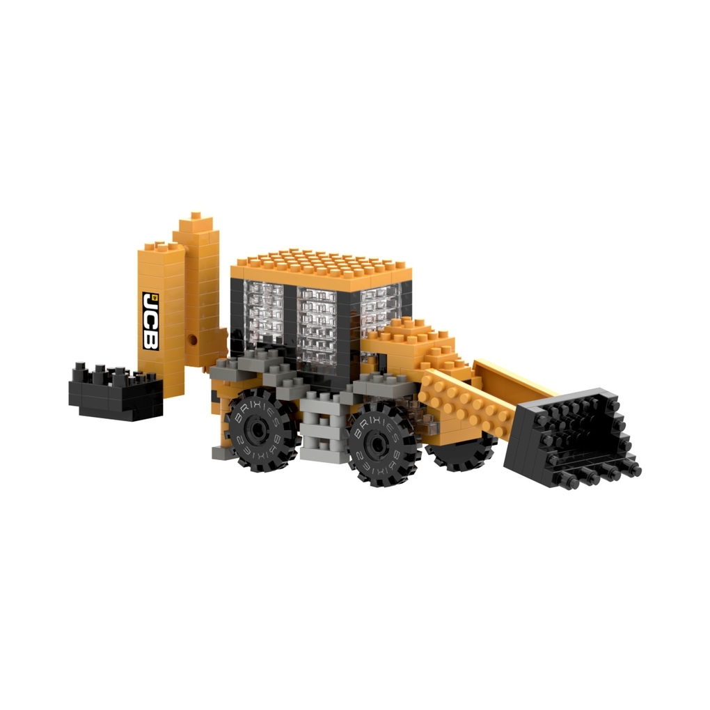 BRIXIES 250007 - JCB Baggerlader 3D Konstruktionsbausatz aus Ministeinen 273 Teile