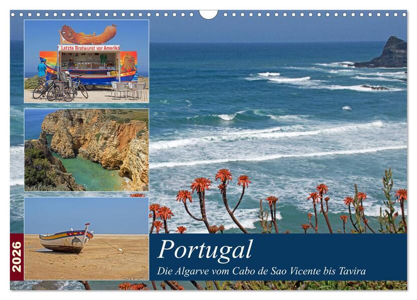 Portugal - Die Algarve vom Cabo de Sao Vicente bis Tavira (Wandkalender 2026 DIN A3 quer) CALVENDO Monatskalender