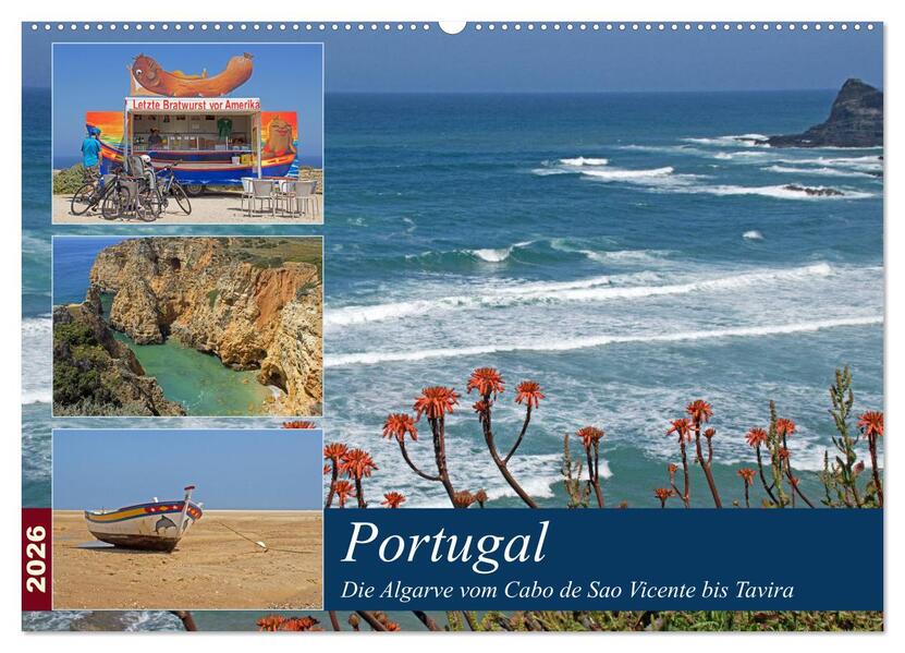 Portugal - Die Algarve vom Cabo de Sao Vicente bis Tavira (Wandkalender 2026 DIN A2 quer) CALVENDO Monatskalender
