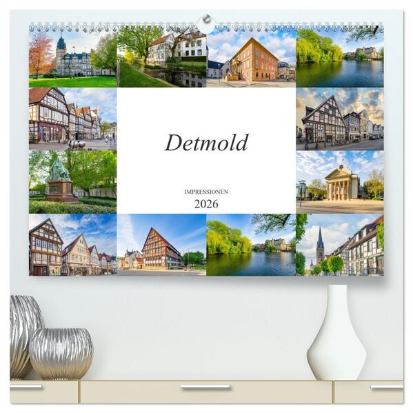 Detmold Impressionen (hochwertiger Premium Wandkalender 2026 DIN A2 quer) Kunstdruck in Hochglanz