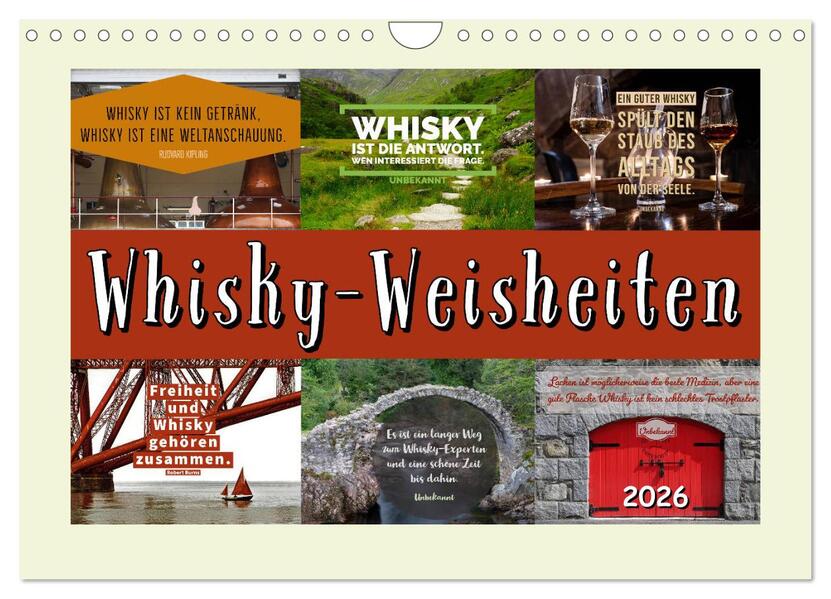 Whisky-Weisheiten (Wandkalender 2026 DIN A4 quer) CALVENDO Monatskalender