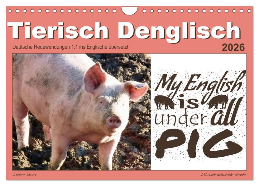 Tierisch Denglisch (Wandkalender 2026 DIN A4 quer) CALVENDO Monatskalender