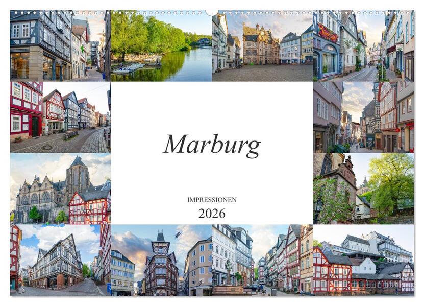 Marburg Impressionen (Wandkalender 2026 DIN A2 quer) CALVENDO Monatskalender