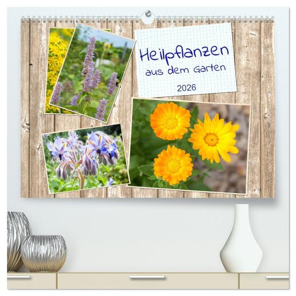 Heilpflanzen aus dem Garten (hochwertiger Premium Wandkalender 2026 DIN A2 quer) Kunstdruck in Hochglanz
