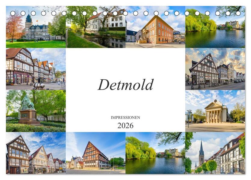 Detmold Impressionen (Tischkalender 2026 DIN A5 quer) CALVENDO Monatskalender