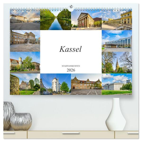 Kassel Stadtansichten (hochwertiger Premium Wandkalender 2026 DIN A2 quer) Kunstdruck in Hochglanz